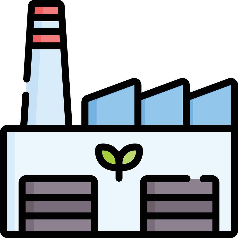 eco factory illustration, icon or symbol vector