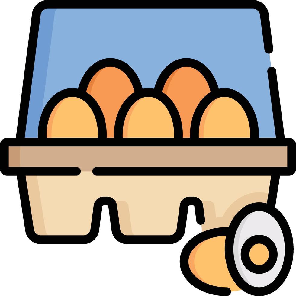 egg carton illustration, icon or symbol vector