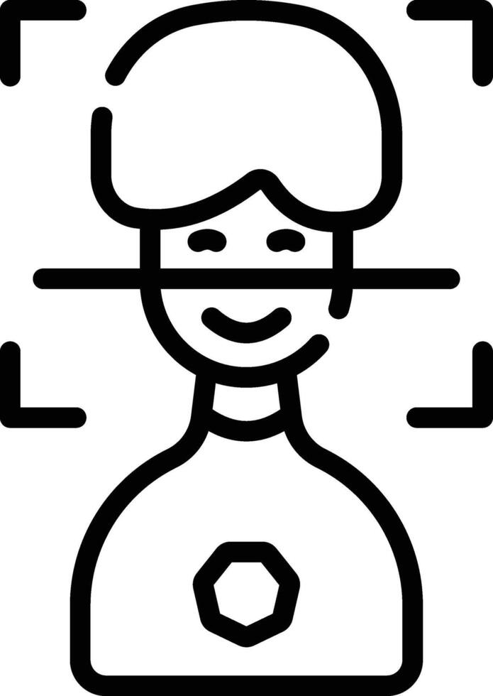 face scan illustration, icon or symbol vector