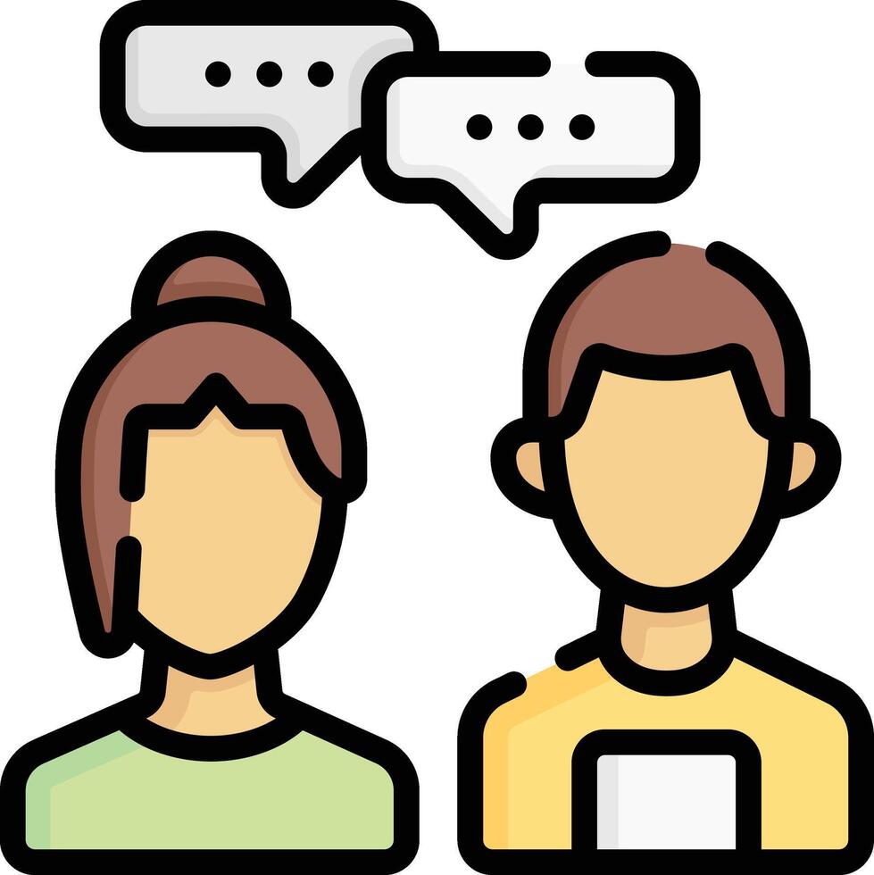 conversation illustration, icon or symbol vector