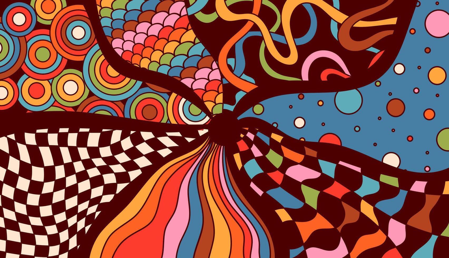 Abstract hippie decor. vector