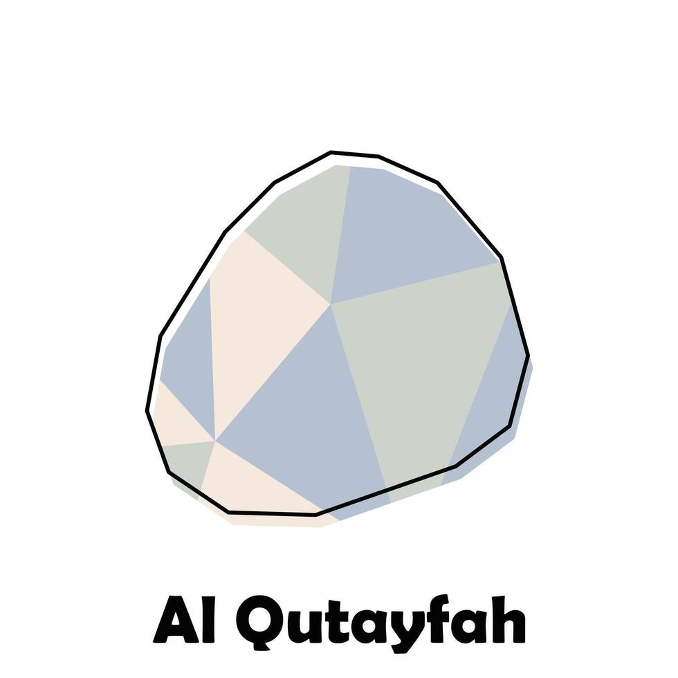 Map City of Al Qutayfah polygon geometric design, suitable for your company with outline design template vector