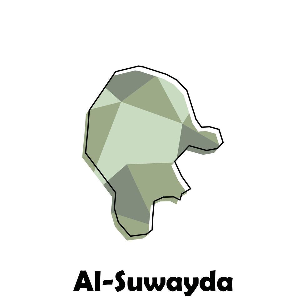 Map City of Al Suwayda polygon geometric design, suitable for your company with outline design template vector