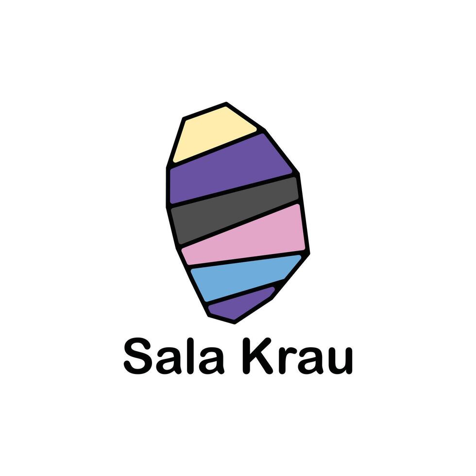Map of Sala Krau colorful illustration design, element graphic illustration template vector