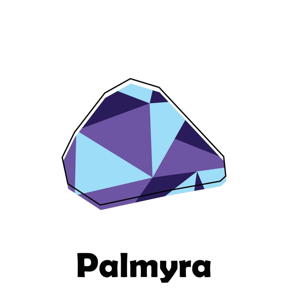 Map of Palmyra design, map with polygonal style template element vector