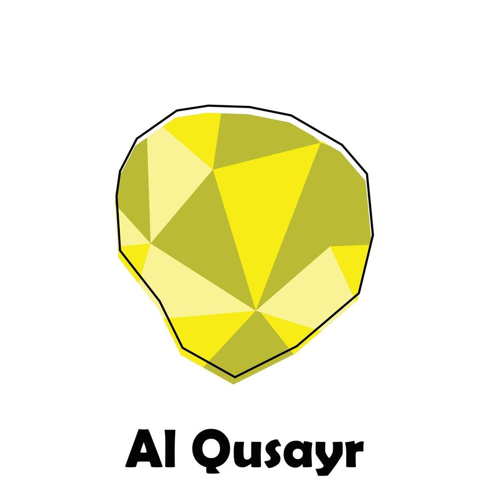 Map Syria Country With City of Al Qusayr, geometric and colorful logo design template element vector