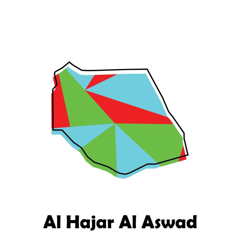 Map of Al Hajar Al Aswad design, map with polygonal style template element vector