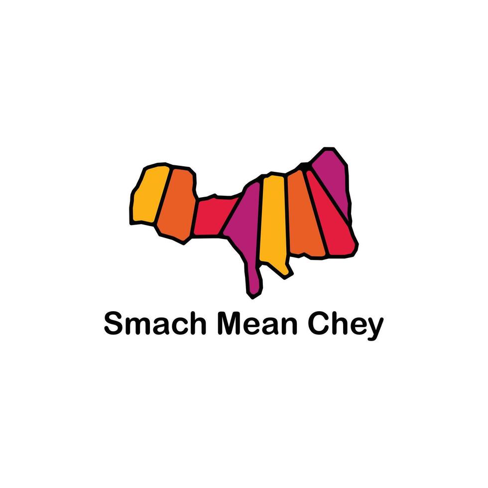 Map of Smach Mean Chey colorful illustration design, element graphic illustration template vector