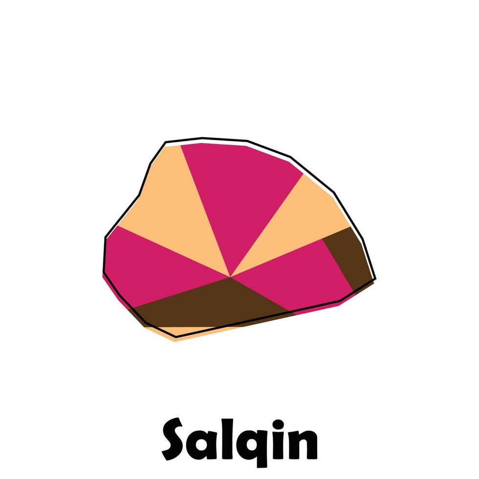 Map of Salqin design, map with polygonal style template element vector