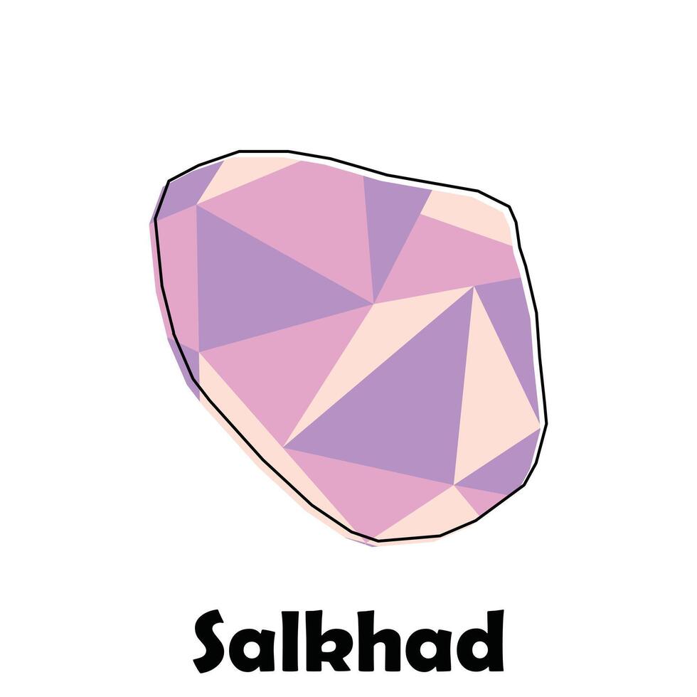 Map of Salkhad design, map with polygonal style template element vector