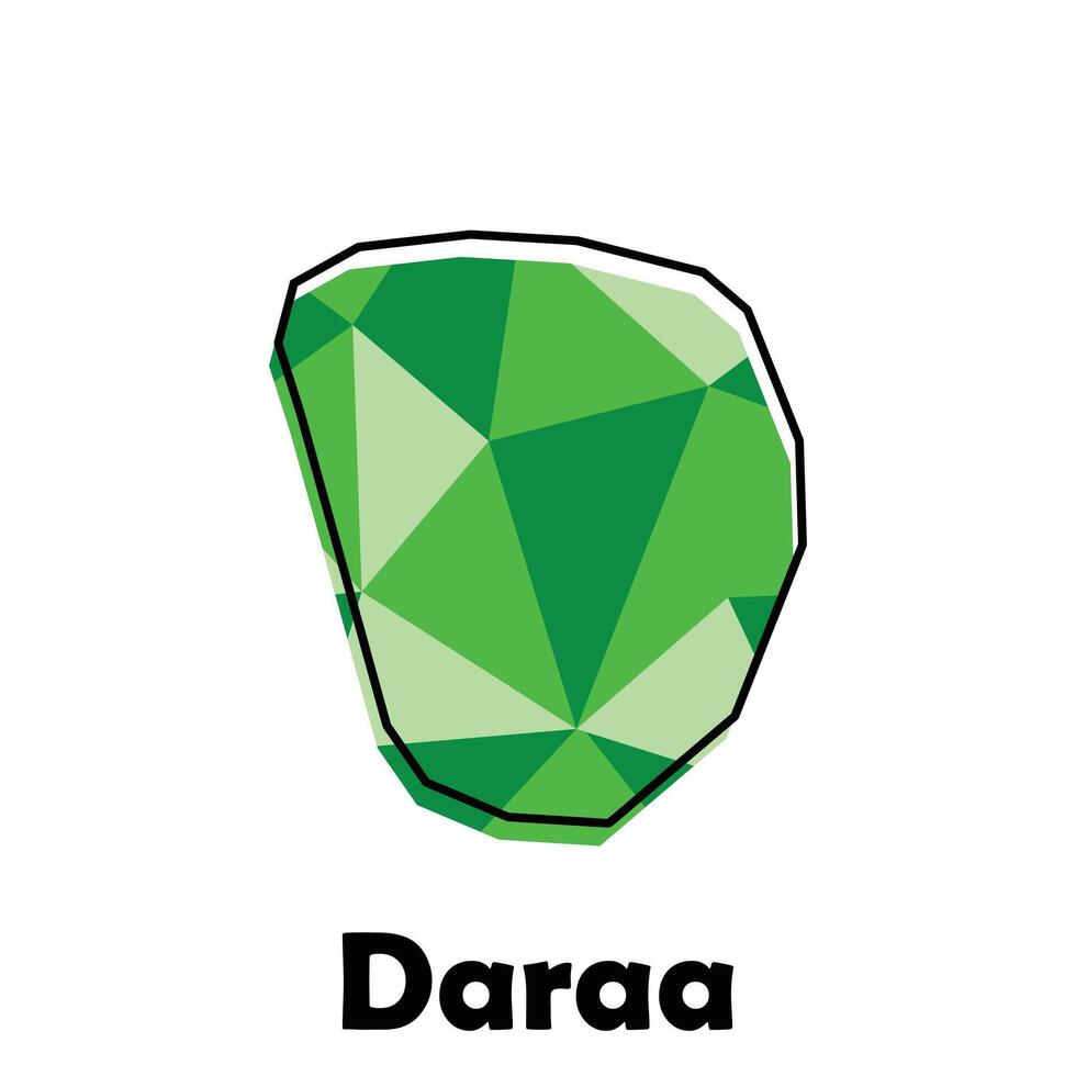 Map Syria Country With City of Daraa, geometric and colorful logo design template element vector