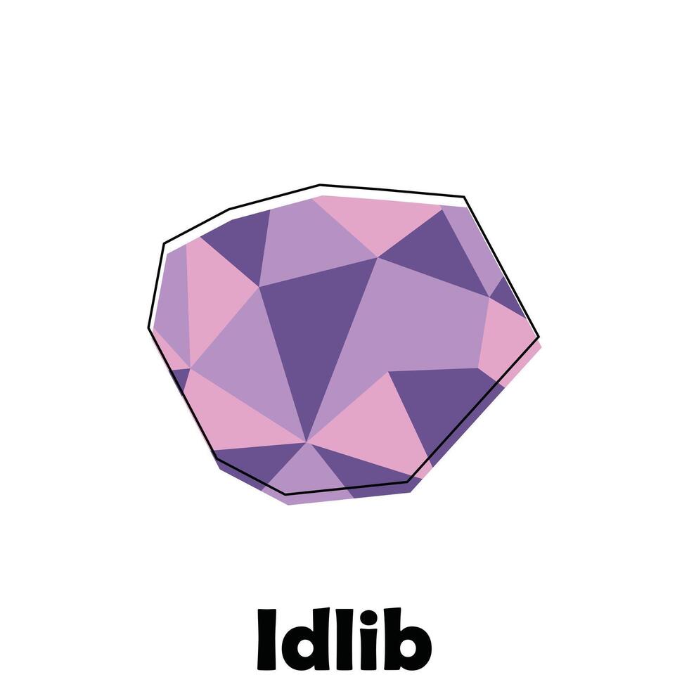 Map City of Idlib polygon geometric design, suitable for your company with outline design template vector