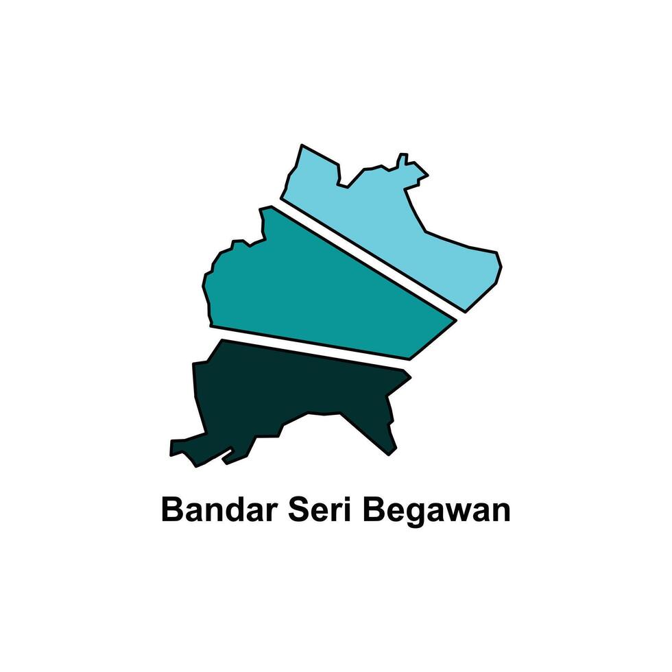 map of the Bandar Seri Begawan. Borders of for your infographic. illustration design template vector