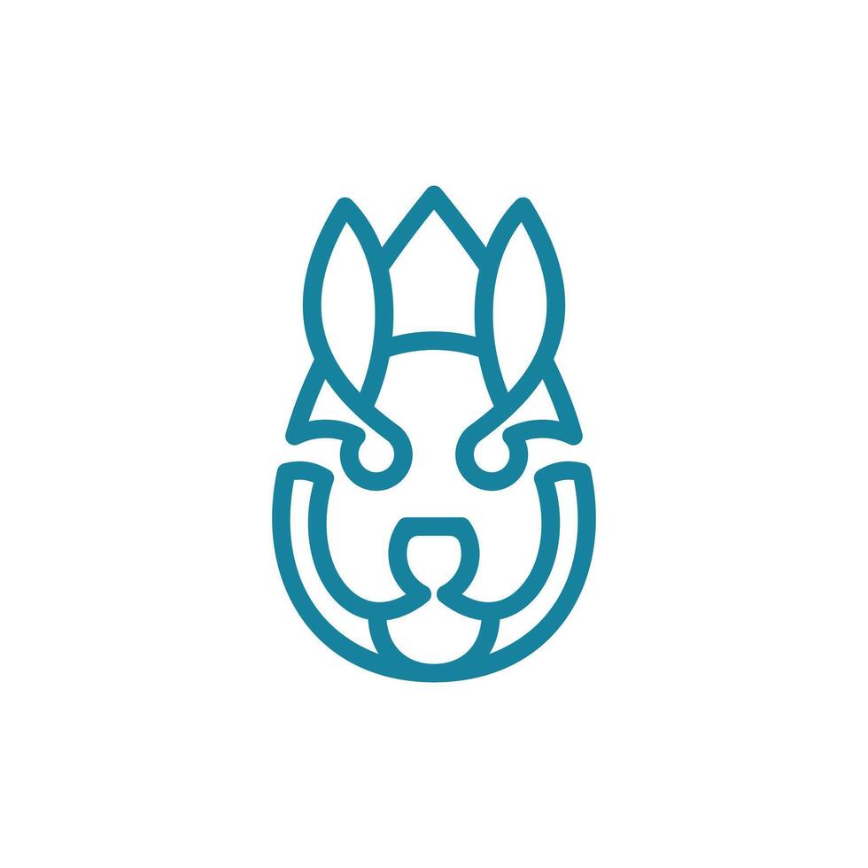 Rabbit Head Cute line simple logo design template element, suitable for your company vector
