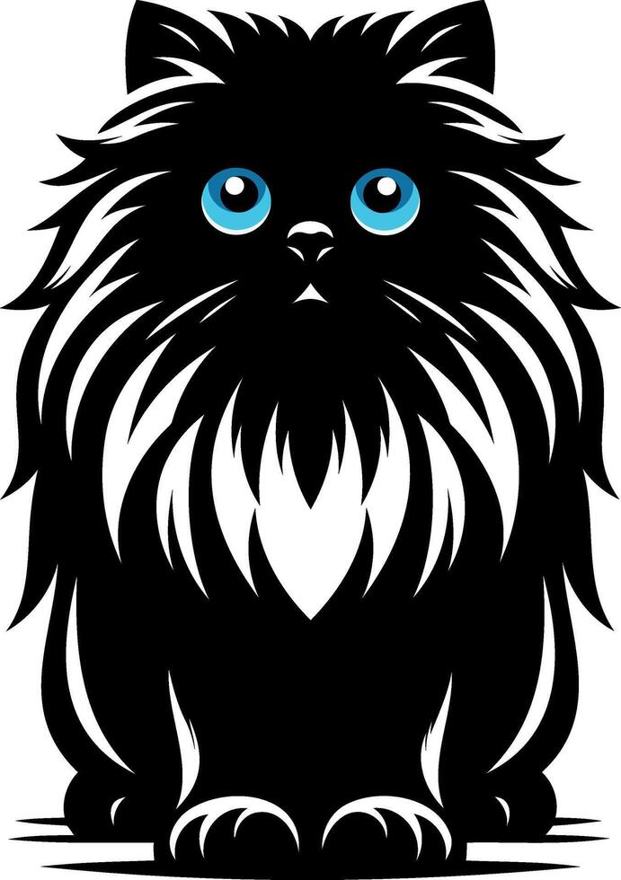 The elegance, simplicity, graceful design of the Persian cat silhouettes and icons vector