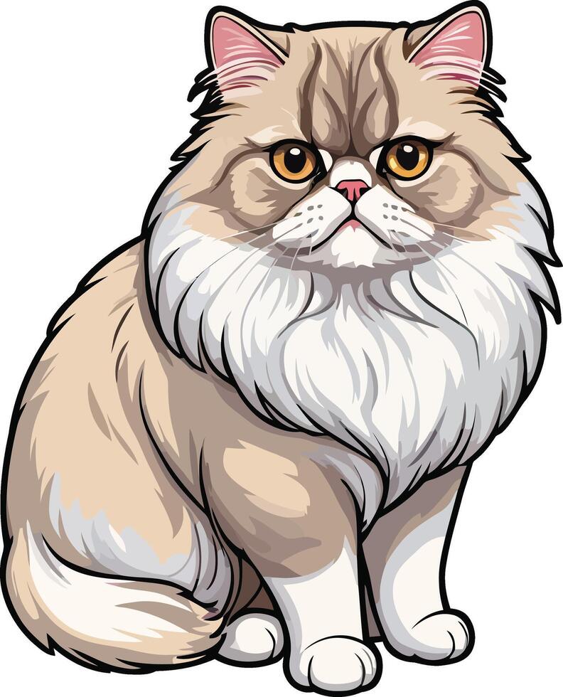 Beautiful Persian Cat Clipart Illustrations vector