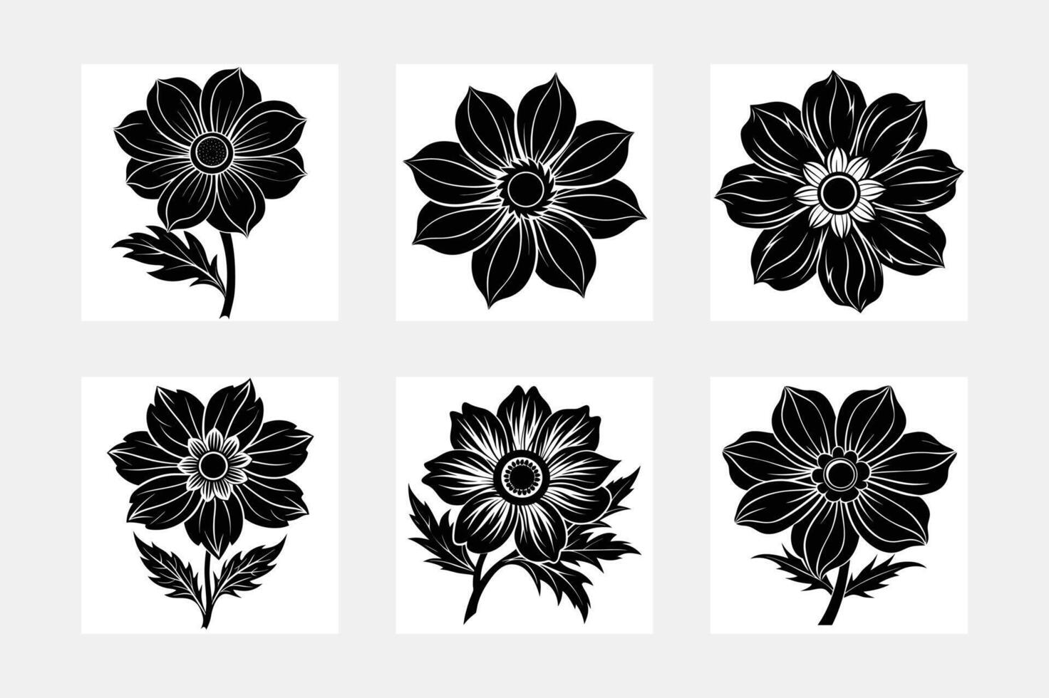 Stylish Floral Silhouette Artwork on White Background vector