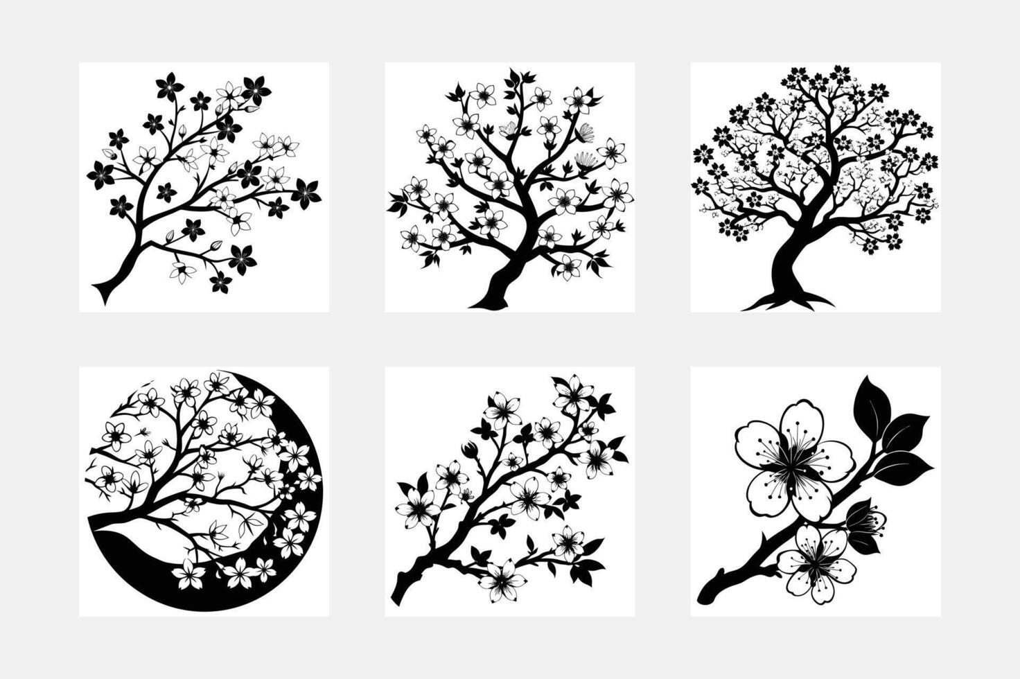 White Background Cherry Blossom Art for Spring Vibes vector