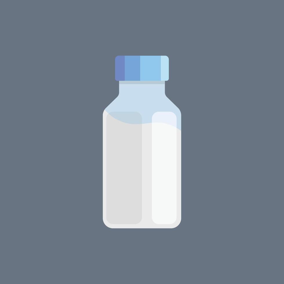 milk bottle in flat design. vector