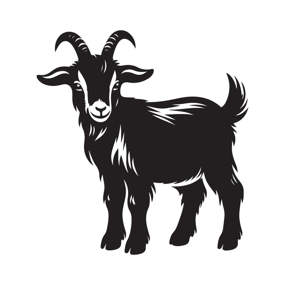 Goat silhouette vectors illustration