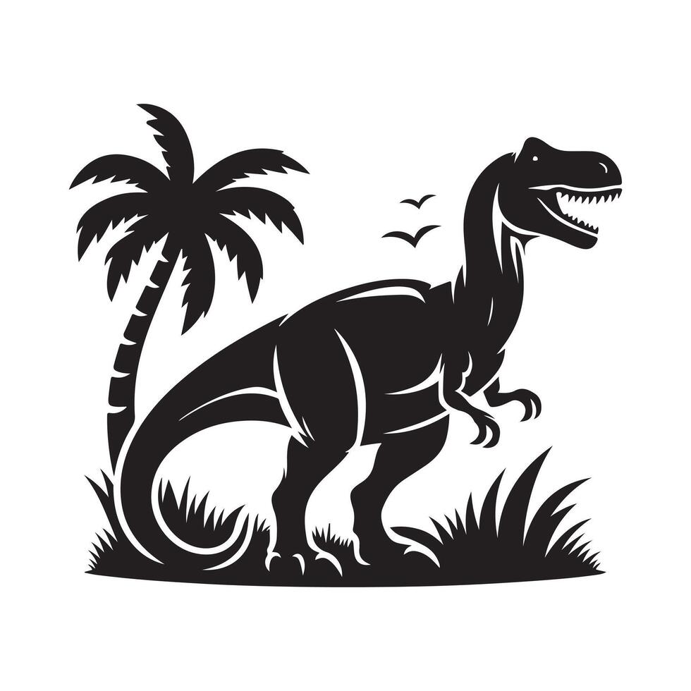 Dinosaur silhouette vectors illustration