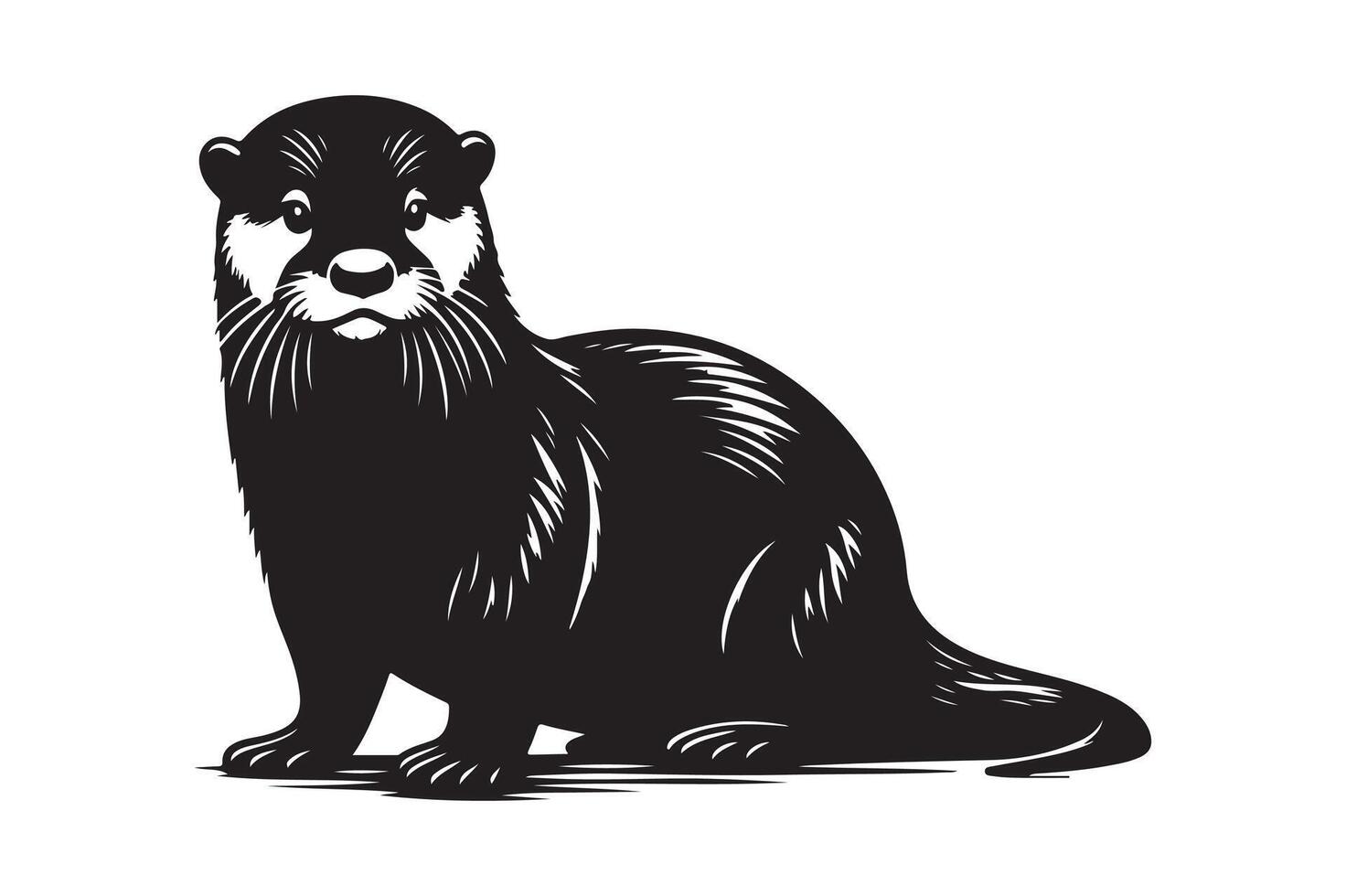 Otter silhouette vectors illustration