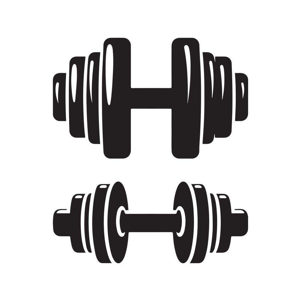 Dumbbells silhouette vectors illustration