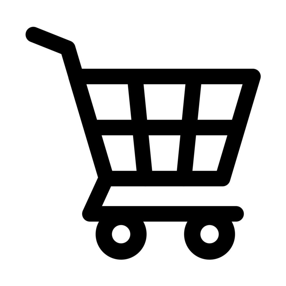 Shopping cart outline icon finance concept for graphic design, logo, web site, social media, mobile app, ui illustration vector