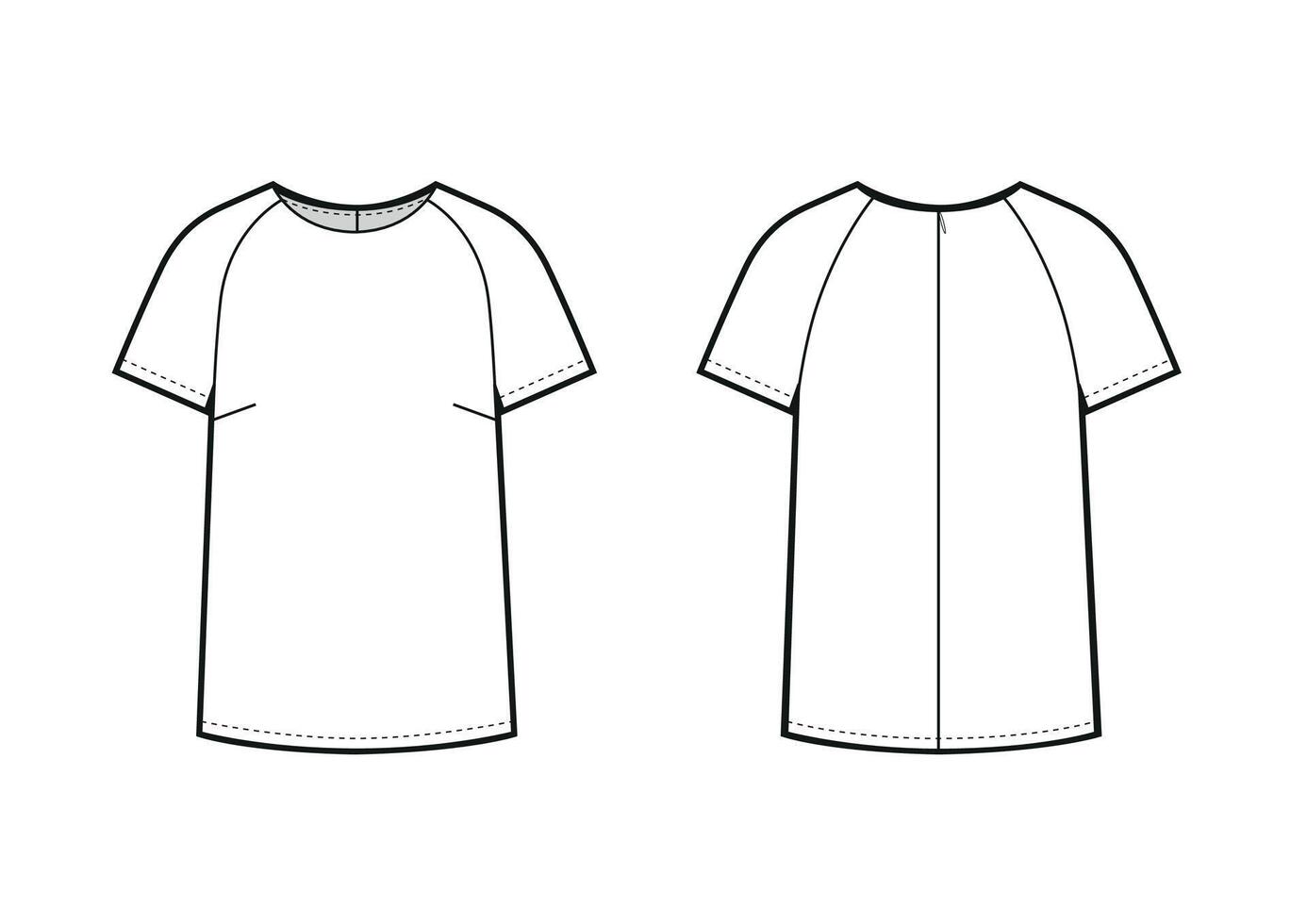 Woman Raglan Sleeve T shirt vector