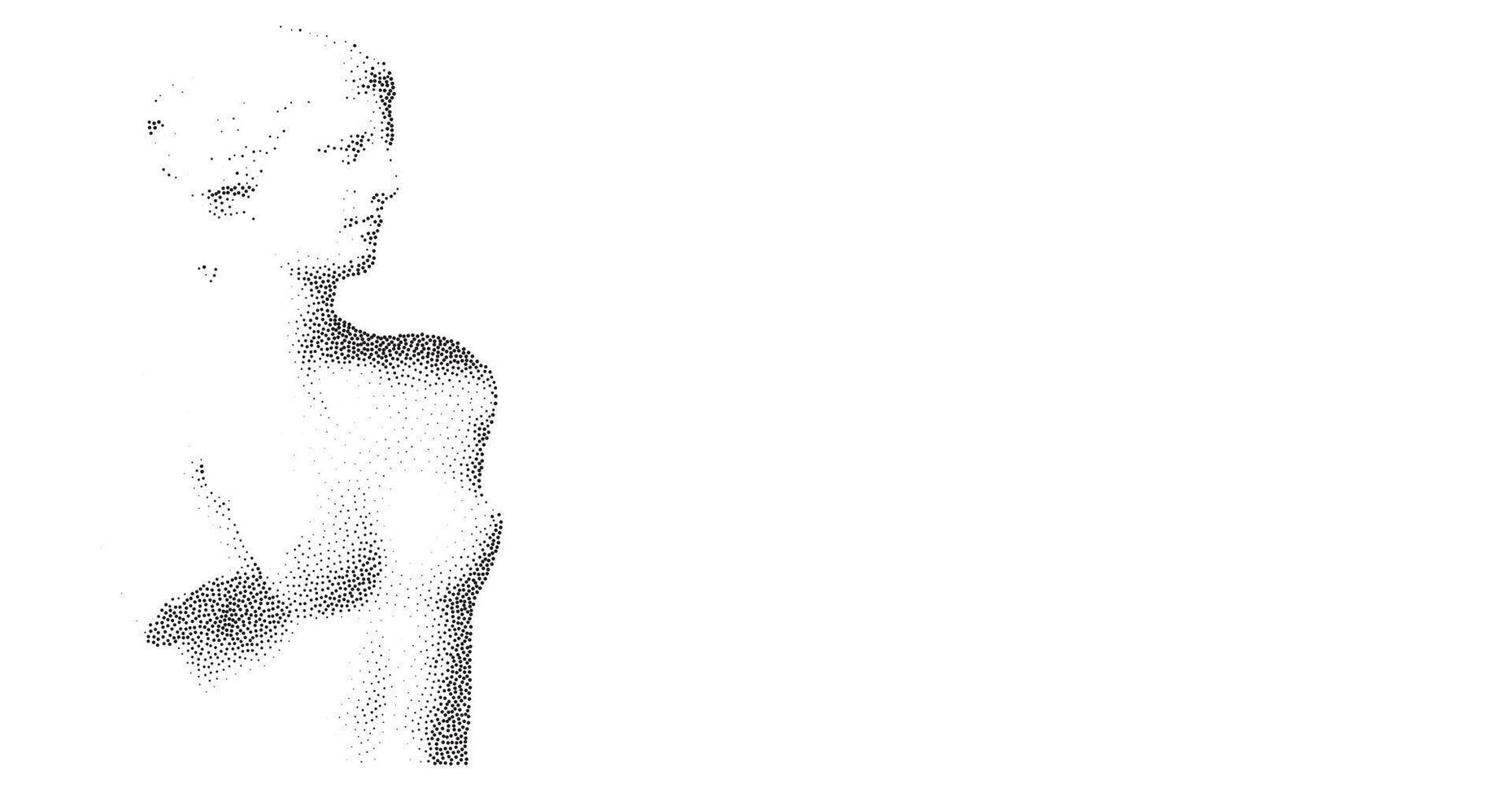 Halftone ancient sculpture. Stippling Venus statue vector