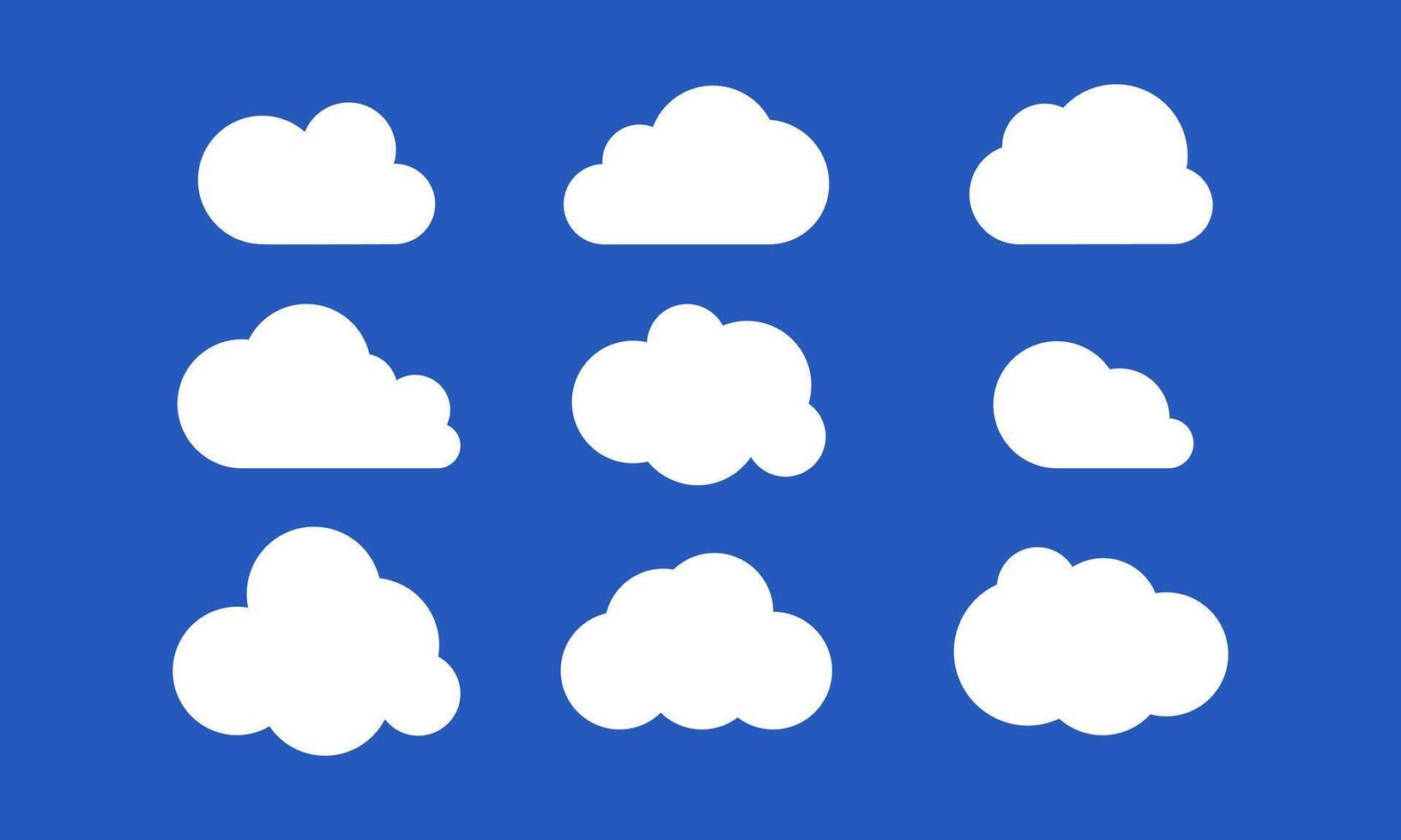 White Clouds in blue sky collection. Cartoon shape element vector