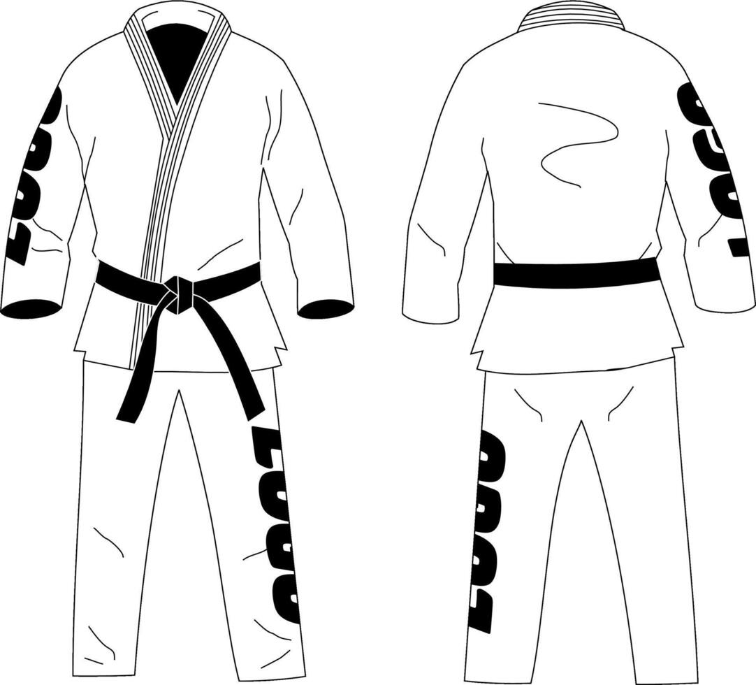 BJJ Karate Uniform Mockup vector