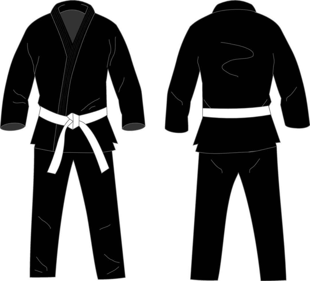 BJJ Karate Uniform Mockup vector