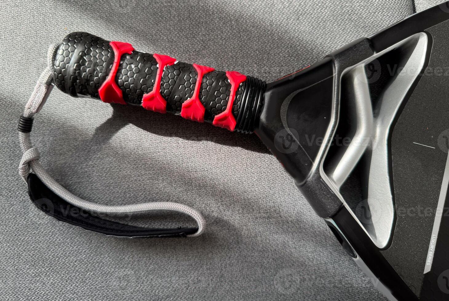 Closeup of a paddle ball racket photo