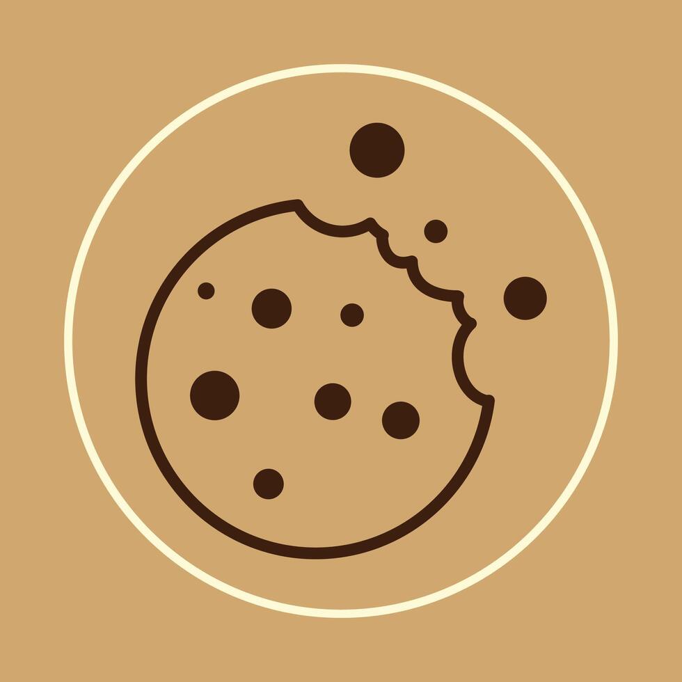 Cookie trendy icon subtle beautiful illustration colorful abstract artwork vector