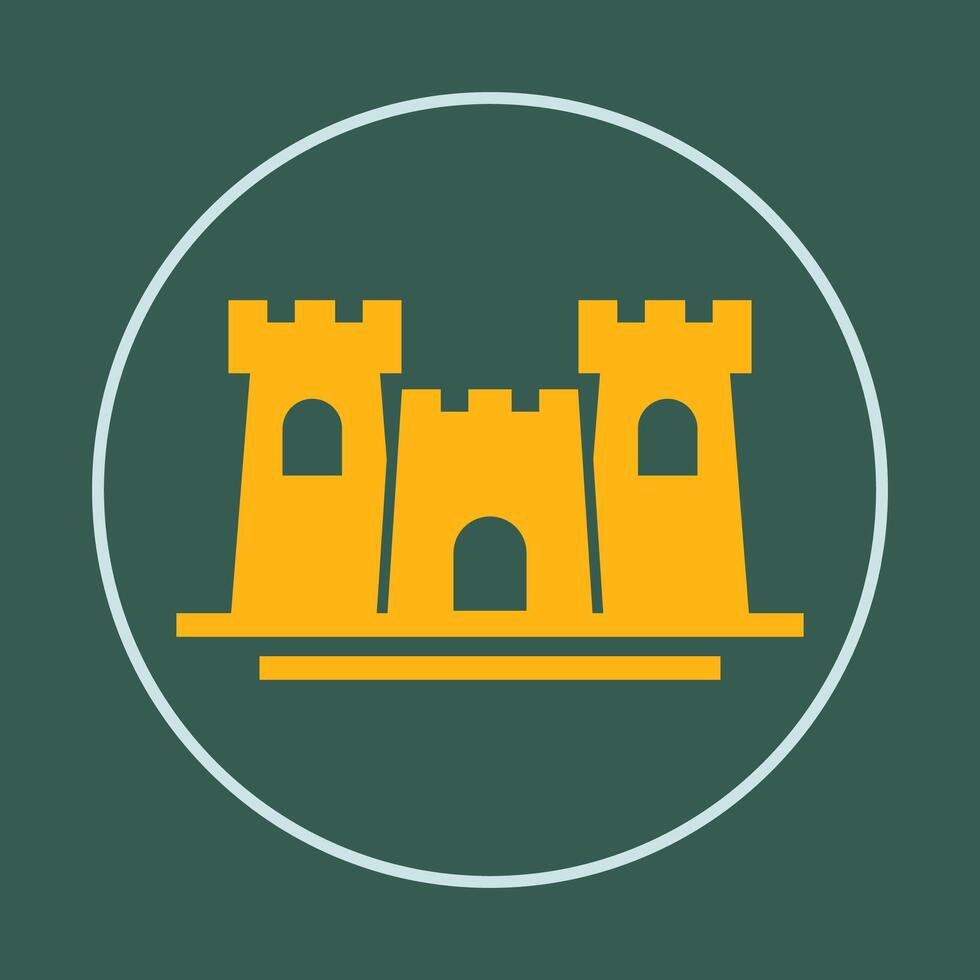 Castle trendy icon cunning abstract beautiful illustration colorful artwork design vector