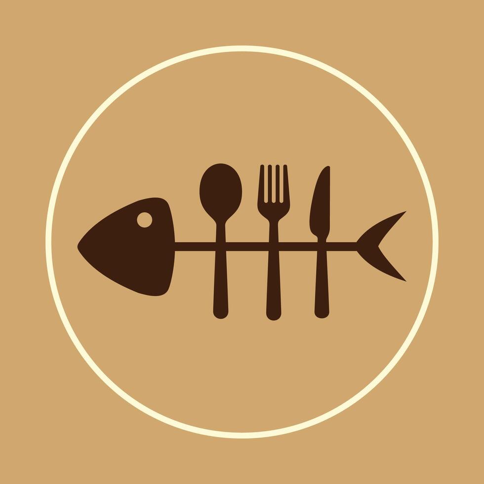 Fish food trendy icon subtle beautiful illustration colorful abstract artwork vector