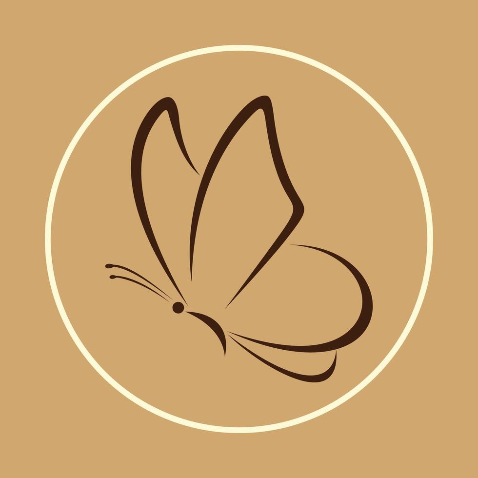 Butterfly trendy icon subtle beautiful illustration colorful abstract artwork vector