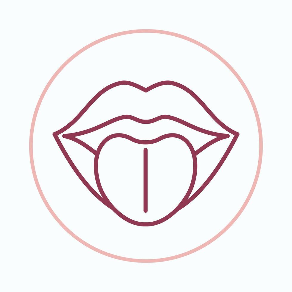 Tongue sublime trendy icon beautiful abstract illustration artwork colorful design vector