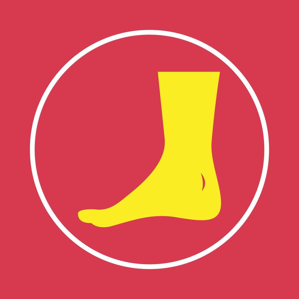 Human foot trendy icon attracting abstract illustration colorful artwork design vector
