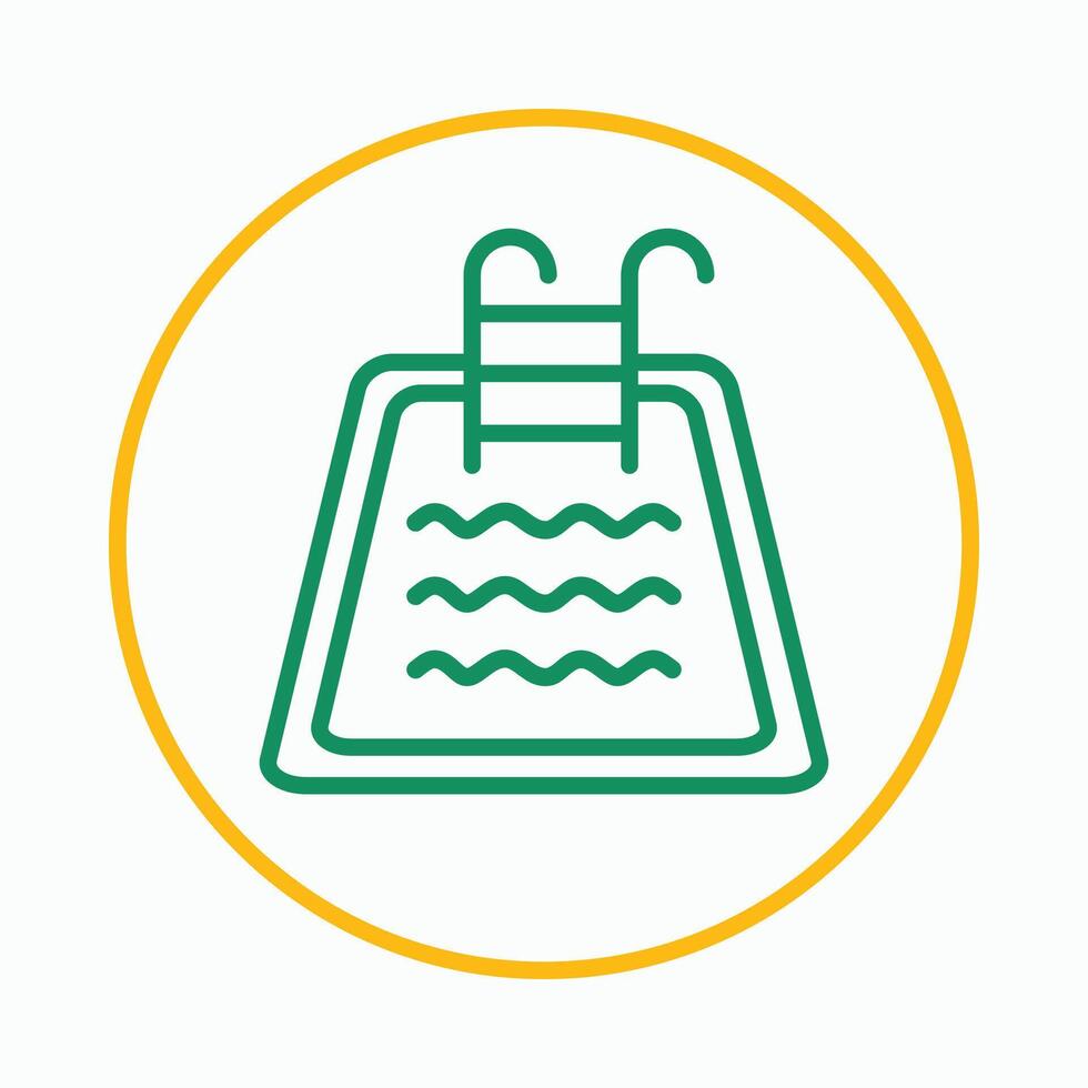 Swimming pool trendy icon exotic abstract illustration colorful artwork design vector