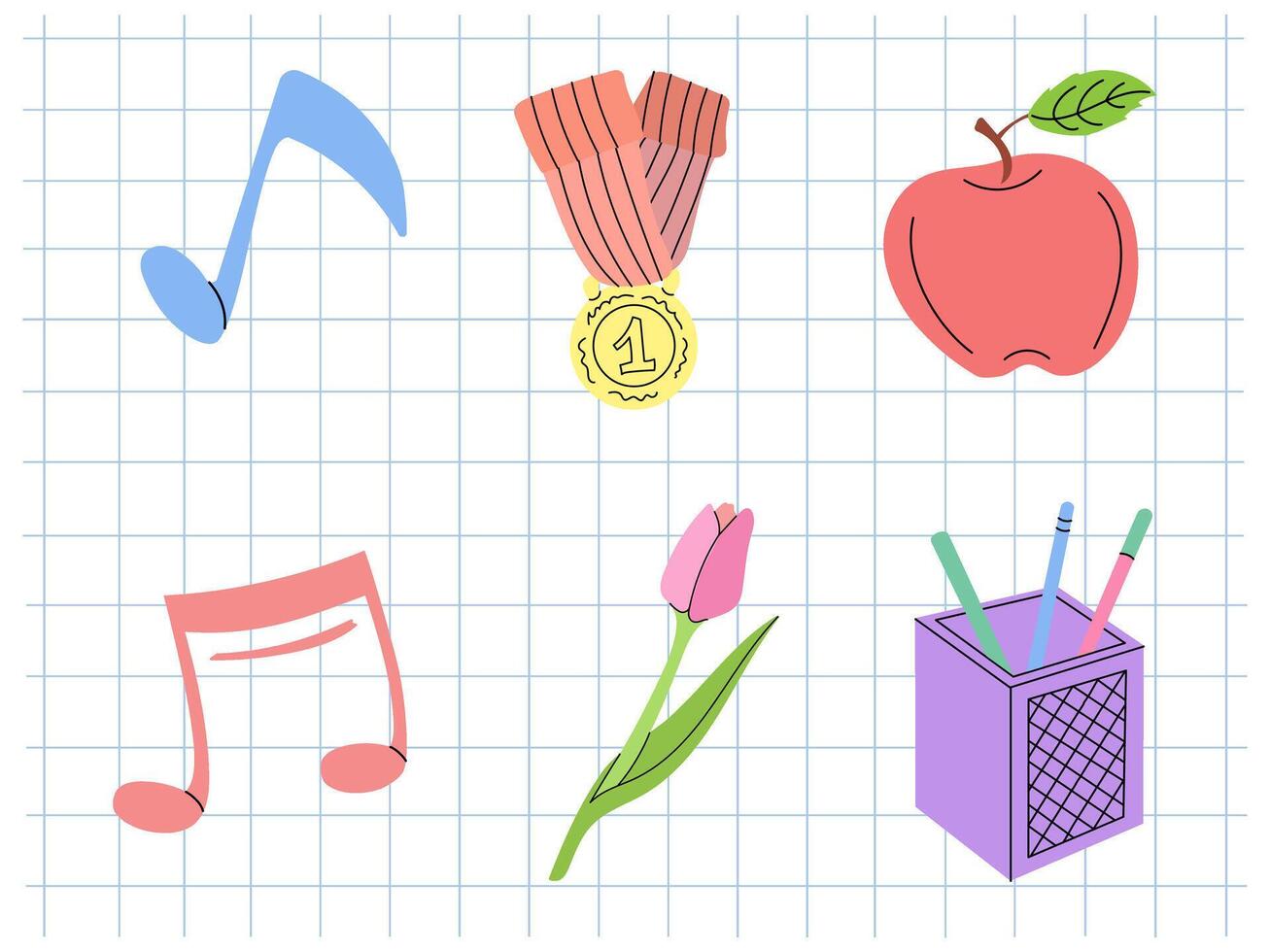 Back to School, flat and sketch style school supplies set. School object collection. Education Concept. Back to School. vector