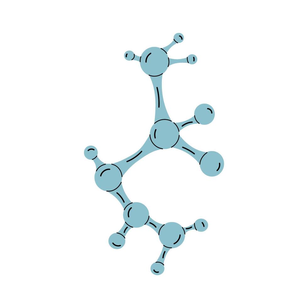 flat school Illustration. Crystallized molecule sketch. Back to School. The science. vector
