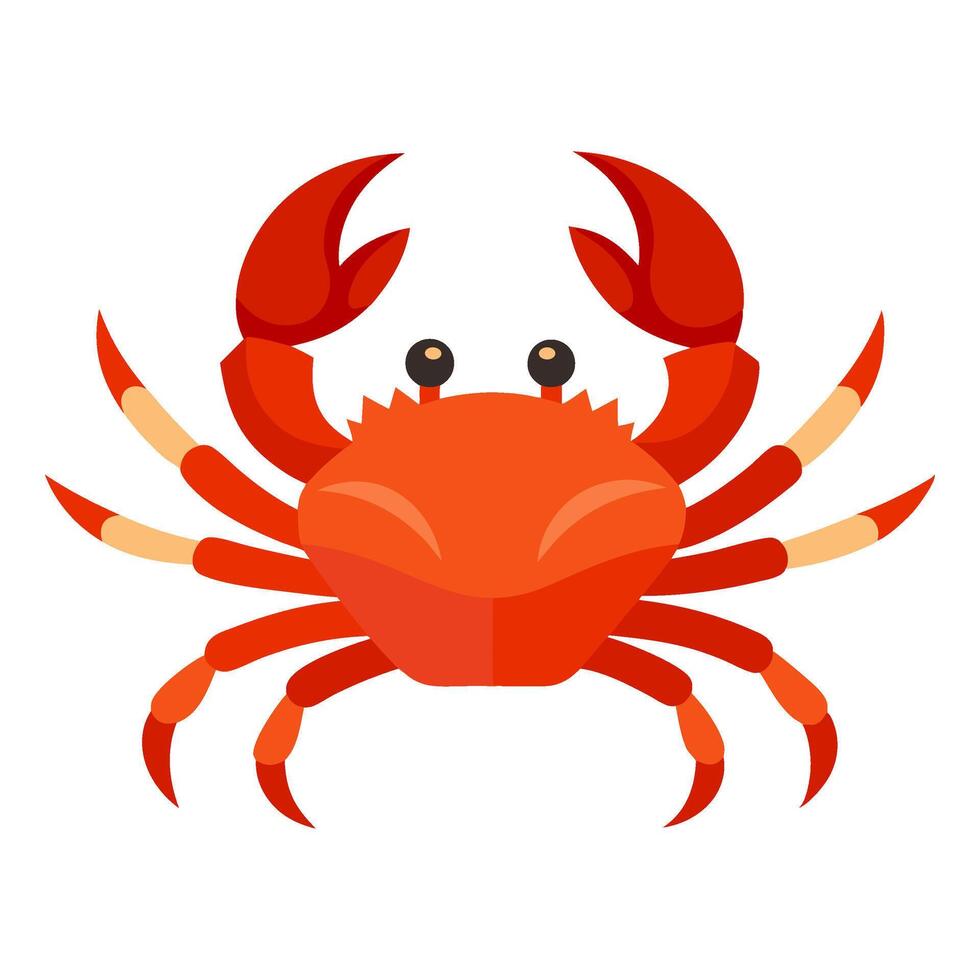 crab, cute animal isolated on white background flat style illustration vector