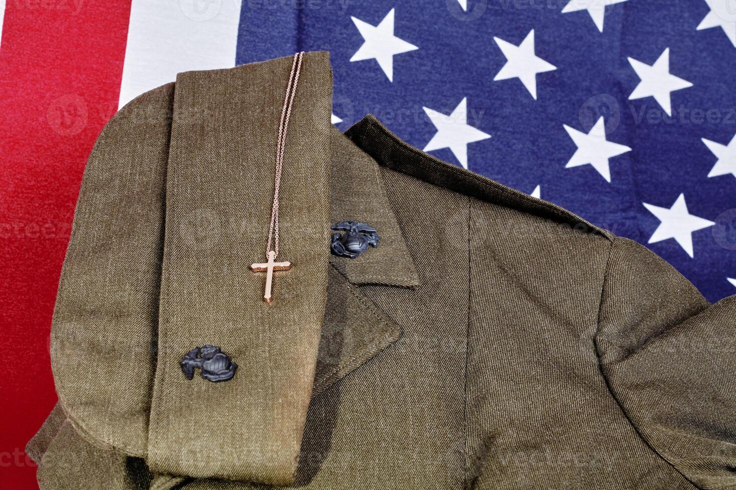 United States Military American Faith Pendant and American Flag photo