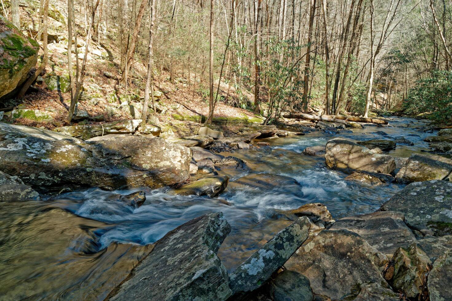 Downstream in the mountains photo