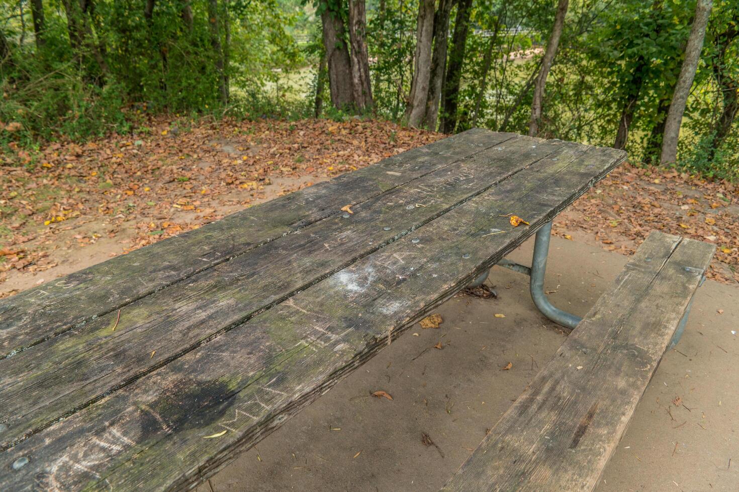 Graffiti picnic table photo