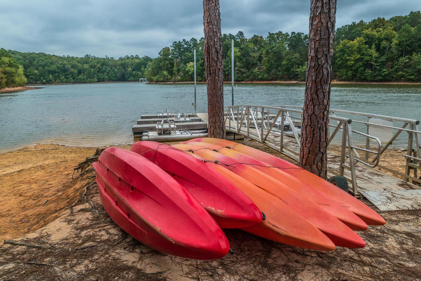 Kayak and paddle boat rentals at the lake photo