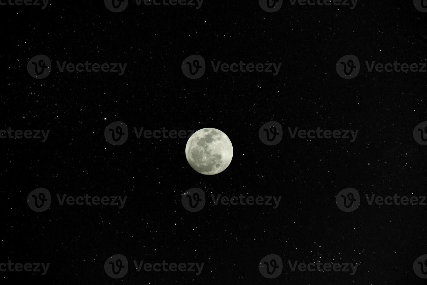 Full moon in the stars background. photo