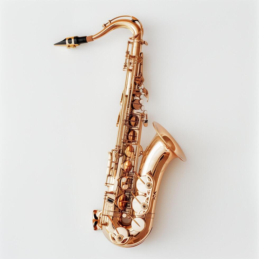 Isolated Golden Saxophone Music Instrument photo